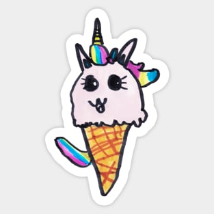 Unicorn Ice Cream | Kids Fashion | Rainbow Unicorn | Ice Cream Cone | Cute Sticker